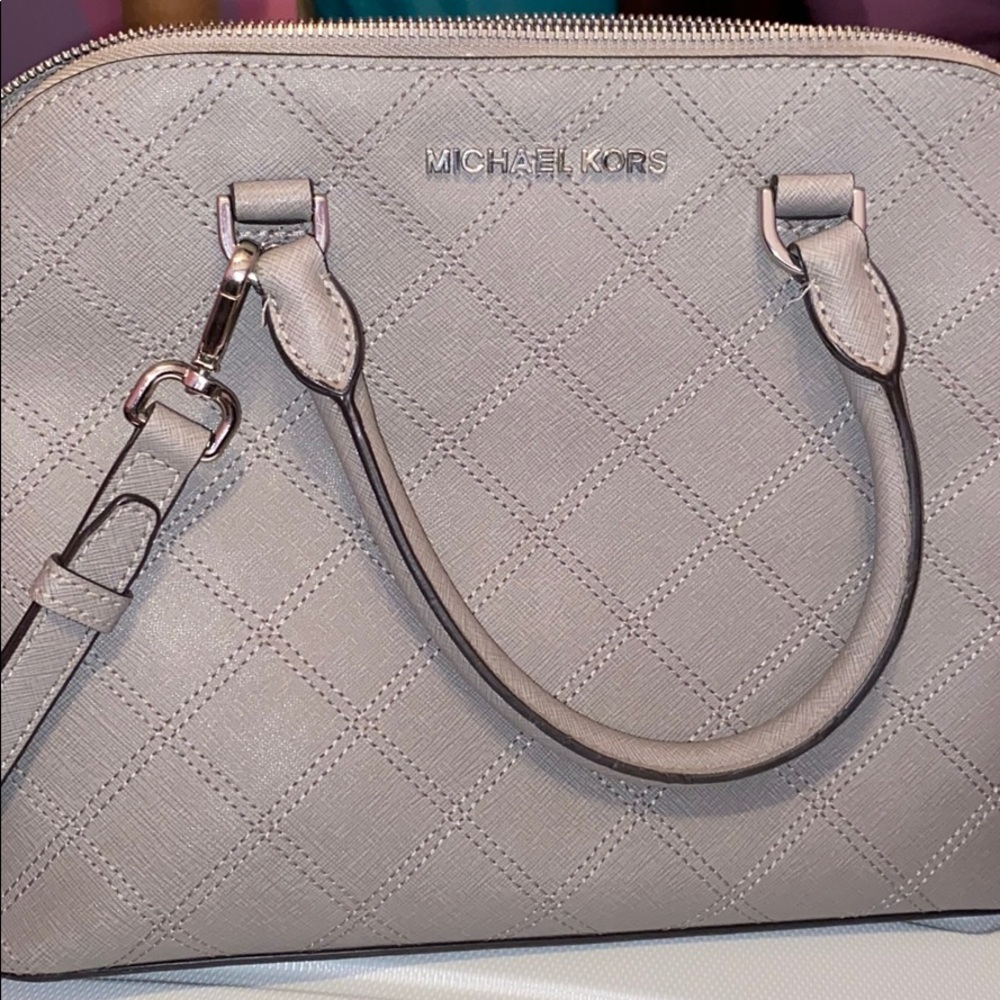 grey michel kors purse